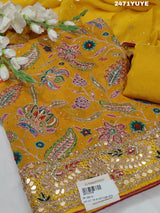 KcPc New Special Pure chiffon Printed Style With Cutdana Gotapatti work SuitCSA
