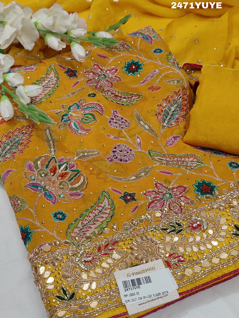 KcPc New Special Pure chiffon Printed Style With Cutdana Gotapatti work Suit  CSA