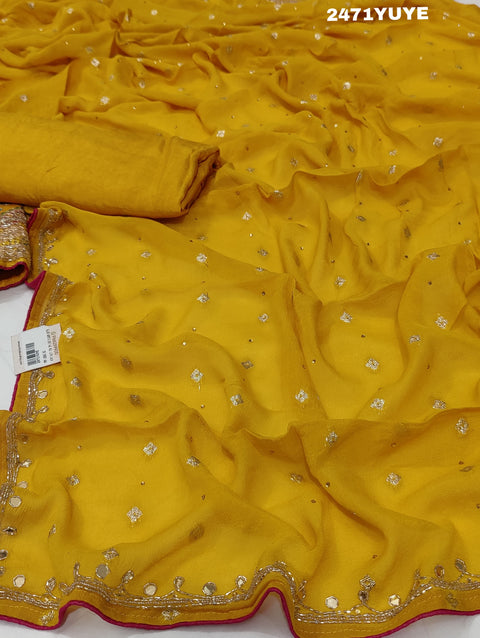 KcPc New Special Pure chiffon Printed Style With Cutdana Gotapatti work Suit  CSA