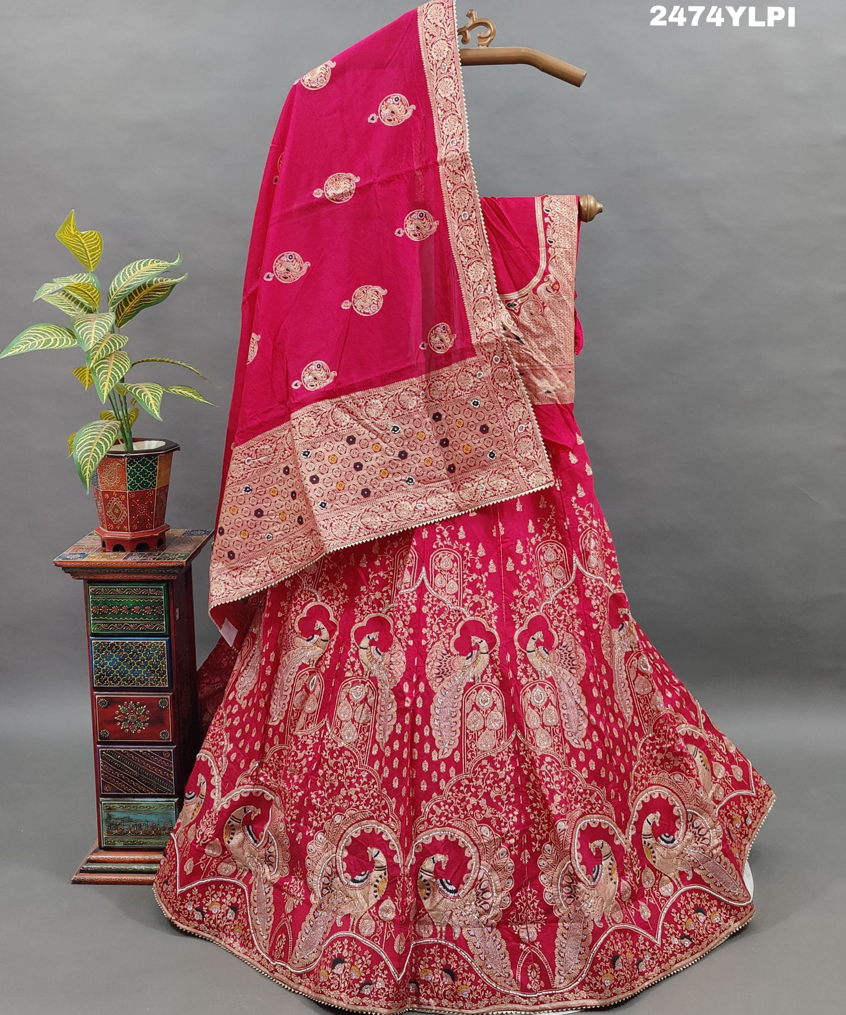 KcPc Upada Silk Bridal Lehenga with Banarasi Style and Cutdana Work BTU