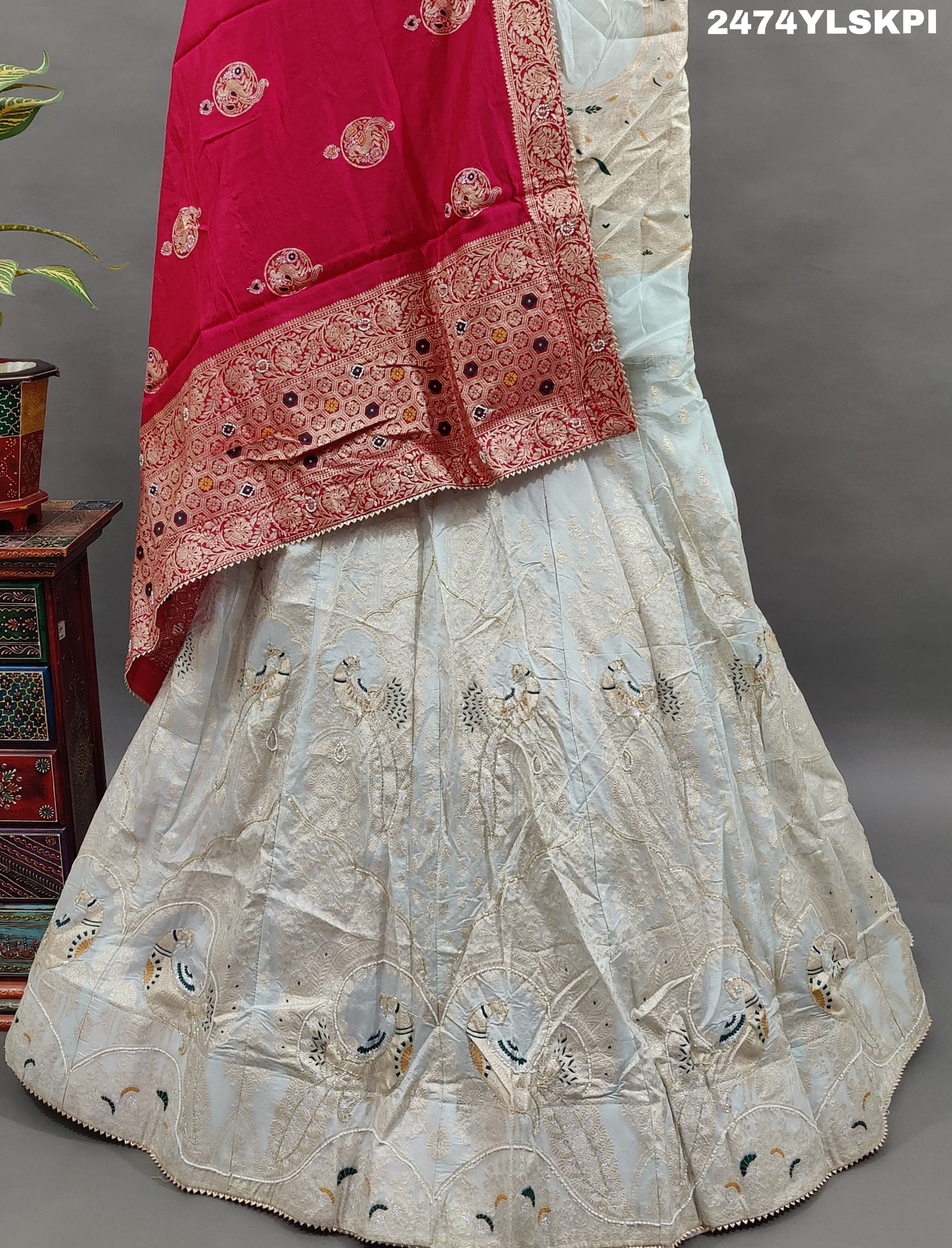KcPc New Banarasi Inspired Upada Silk Traditional Lehenga with Cutdana Work BTU
