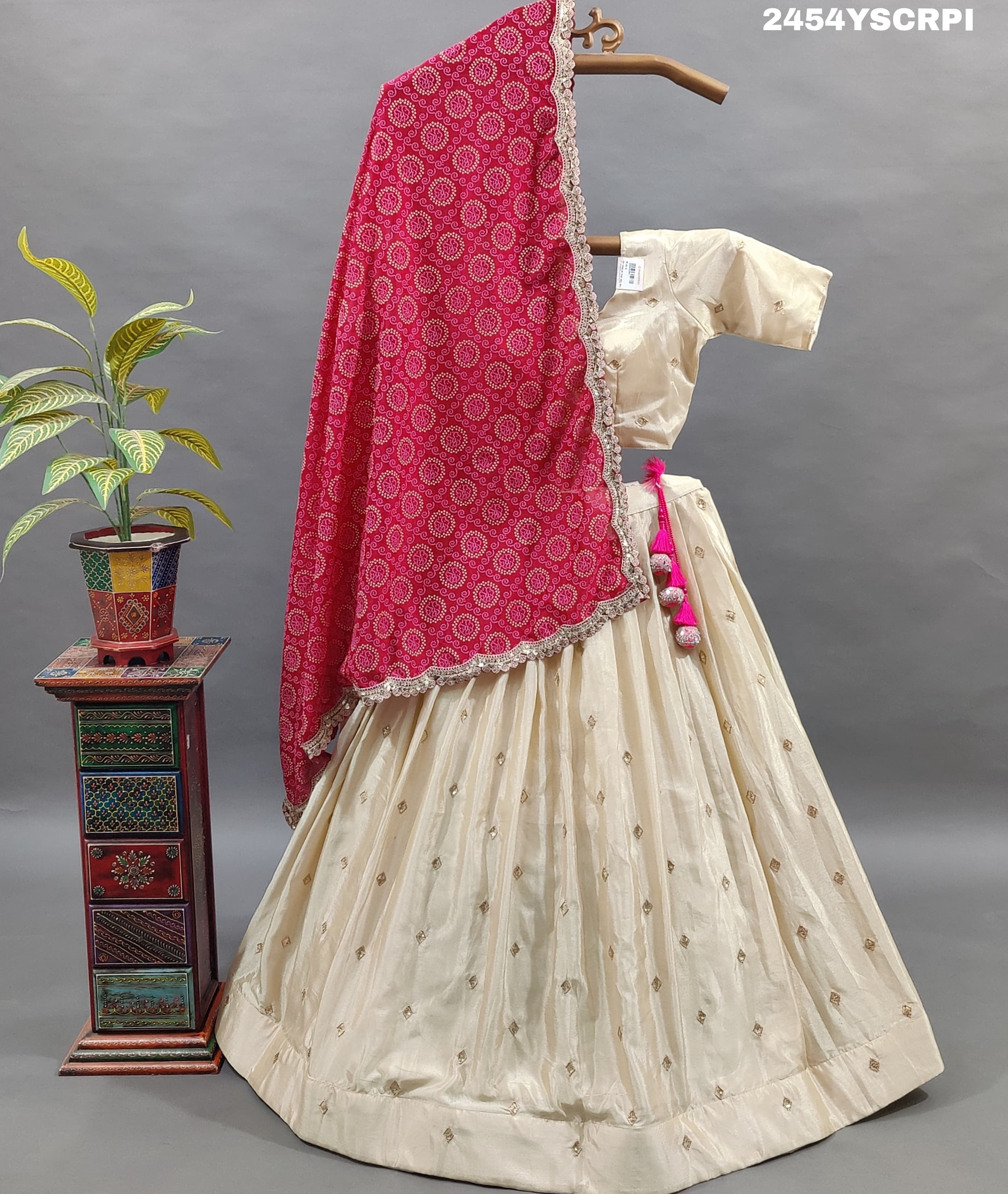 By Bandhani Lehenga With Traditional Wear
