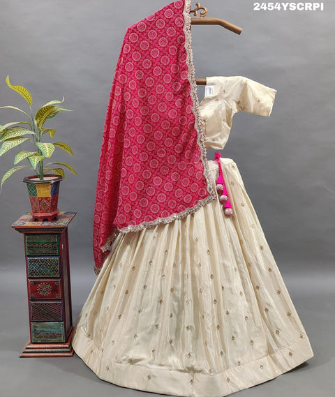 KcPc Chinon Bandhani Lehenga with Sequin and Tari Work Lehenga SAR