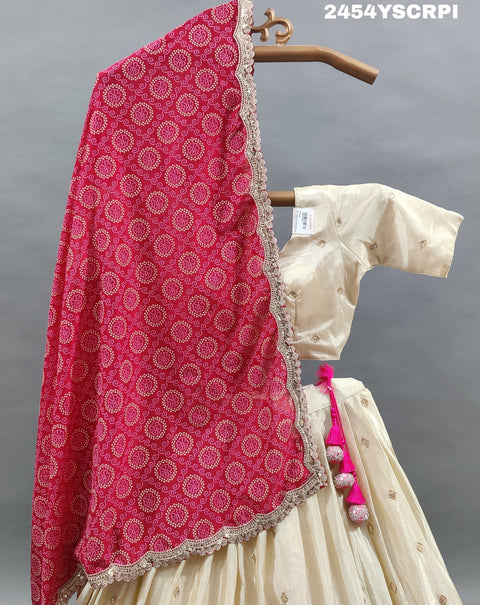 KcPc Chinon Bandhani Lehenga with Sequin and Tari Work Lehenga SAR
