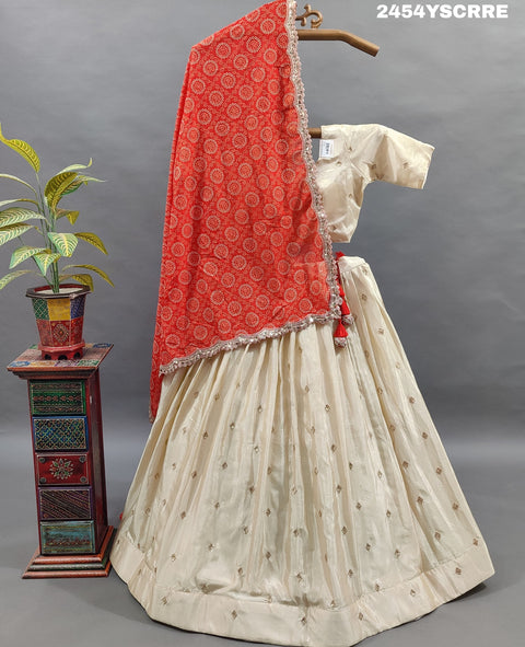 KcPc New Chinon Bandhani Lehenga with Sequin and Tari Work Lehenga SAR
