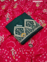  Georgette Bandhani Style Fabric with Sequin Embroidery Work Saree for wedding 