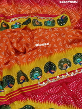 Buy New Bandhani Style With Cutdana Mirror Work Saree KcPc