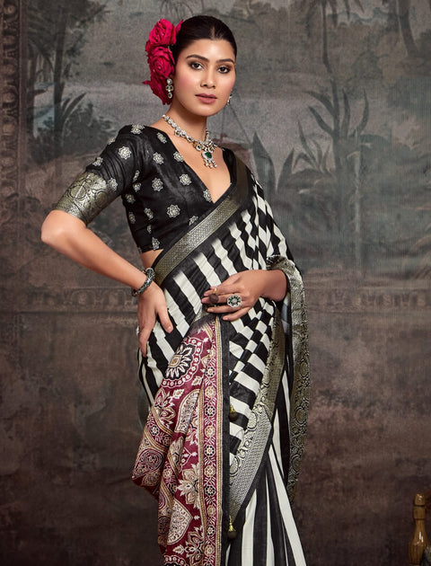 KcPc Latest Munga Silk Printed Style With Zari Weaving  Border Work Saree STR