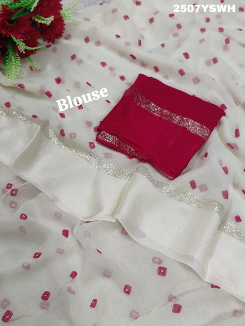 KcPc New Lightweight Georgette Bandhani Saree CHAND