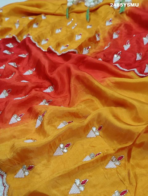 KcPc New Chinon Silk Bollywood style With Gotapatti Saree SVD