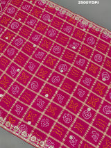 KcPc New Pure Gaji Silk Bandhani Gotapatti Designer Jaipuri Traditional Dupatta AMT