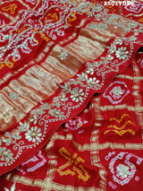 KcPc Latest Pure Gaji Silk Bandhani Gotapatti Designer Jaipuri Traditional DupattaAMT