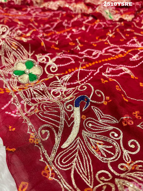 KcPc New Ojariya Bandhani Style With Mukesh work Work Saree AMT
