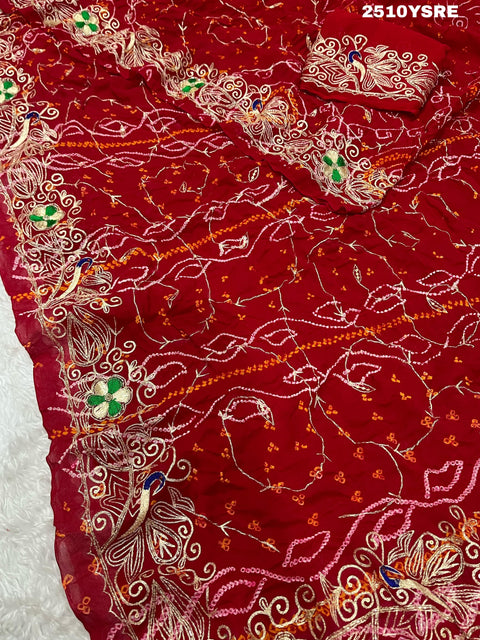KcPc New Ojariya Bandhani Style With Mukesh work Work Saree AMT