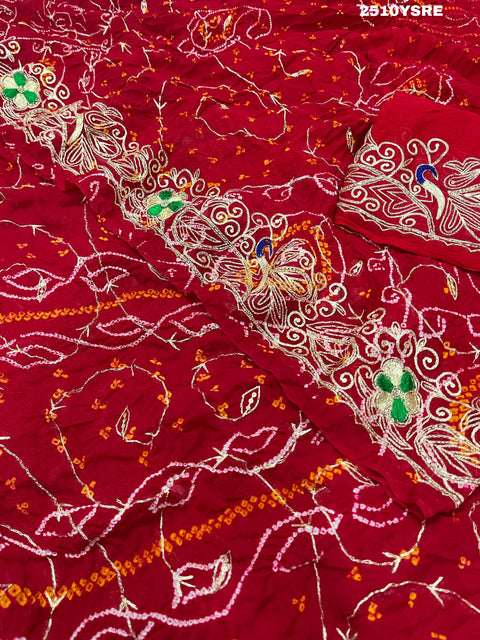 KcPc New Ojariya Bandhani Style With Mukesh work Work Saree AMT
