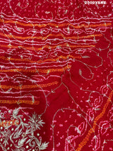 KcPc New Latest Ojariya Bandhani Style With Mukesh work Work Saree AMT