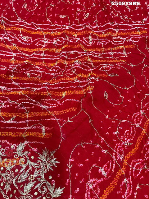 KcPc New Latest Ojariya Bandhani Style With Mukesh work Work Saree AMT