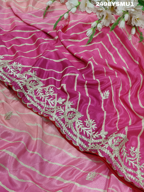 KcPc New Chinon Silk Bollywood style With Cutdana White Beads Work Saree SVD
