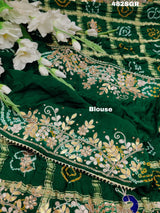 KcPc Latest Pure Gaji Silk Bandhani Ghatchola Heavy Gotapatti Work SareeAMT