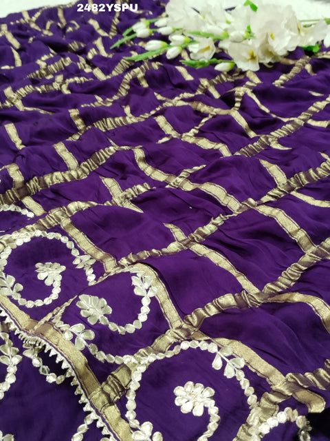 KcPc New Gaji Silk Bollywood Style Wih Gotapatti Work Saree Sathish