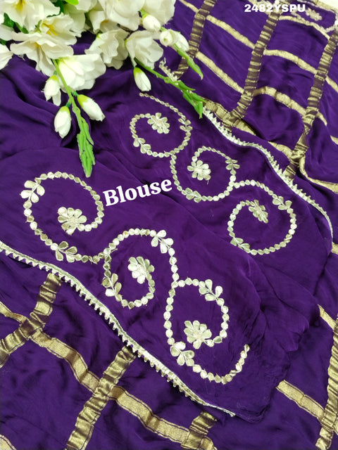 KcPc New Gaji Silk Bollywood Style Wih Gotapatti Work Saree Sathish