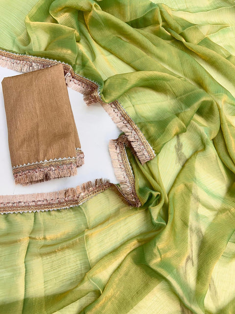 KcPc New Chiffon Bollywood Style With Zari border Work Saree VJT