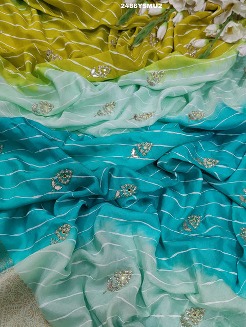 KcPc New Latest Dola Silk Banarasi Style Wih Gotapatti Work Saree SVD