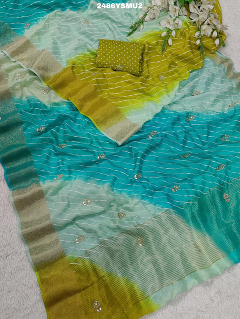 KcPc New Latest Dola Silk Banarasi Style Wih Gotapatti Work Saree SVD