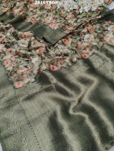 KcPc New Latest Cotton Silk Printed Style With Banarasi zariWork Saree SWA
