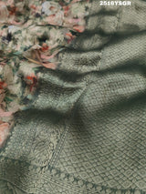 KcPc New Latest Cotton Silk Printed Style With Banarasi zariWork Saree SWA