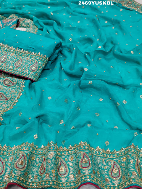 KcPc New Chinon Silk Traditional Style With Cutdana Tari work Suit CSA