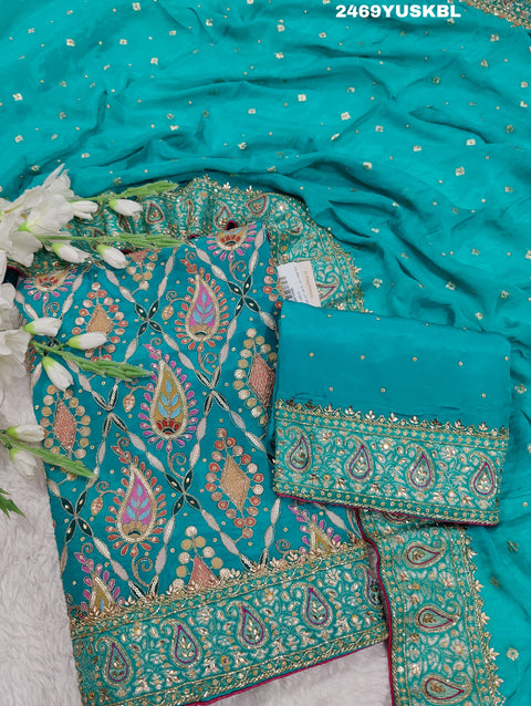 KcPc New Chinon Silk Traditional Style With Cutdana Tari work Suit CSA