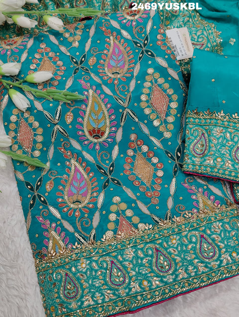 KcPc New Chinon Silk Traditional Style With Cutdana Tari work Suit CSA