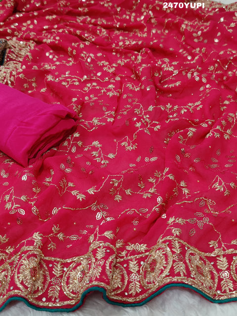 KcPc New Chinon Silk Traditional Style With Cutdana  Embroidery work Suit CSA