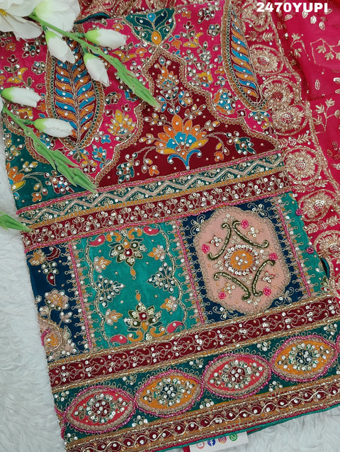 KcPc New Chinon Silk Traditional Style With Cutdana  Embroidery work Suit CSA