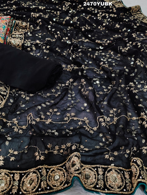 KcPc New Latest Chinon Silk Traditional Style With Cutdana  Embroidery work Suit CSA