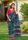 By Printed Saree With Causal Wear