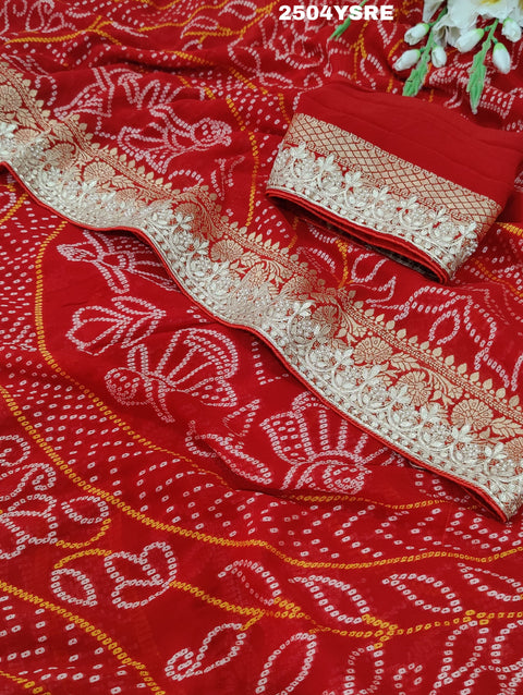 KcPc New Pure Khaddi Georgette With Gotapatti Work  Saree RG