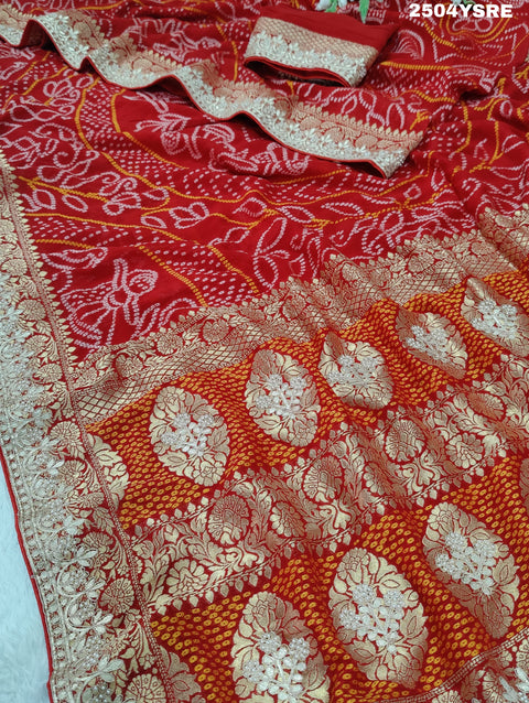 KcPc New Pure Khaddi Georgette With Gotapatti Work  Saree RG
