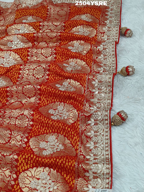 KcPc New Pure Khaddi Georgette With Gotapatti Work  Saree RG