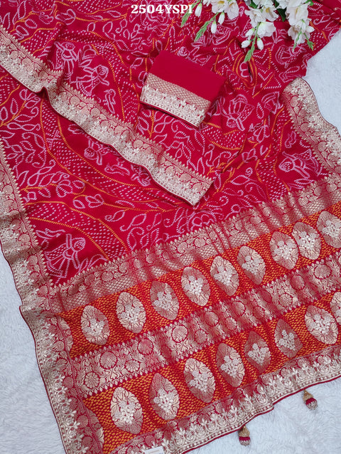 KcPc New Latest Pure Khaddi Georgette With Gotapatti Work  Saree RG