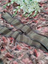 By Printed Style Saree With Zari Border Work