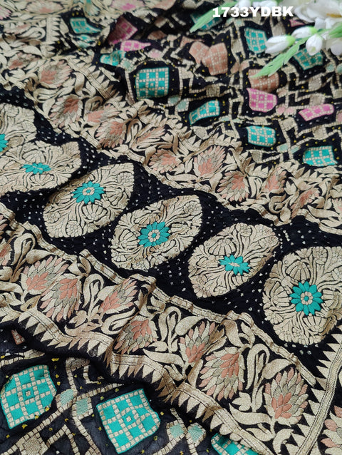 KcPc Latest Pure Khaddi Georgette Meenakari Neemzari Bandhej Dupatta  Wine
