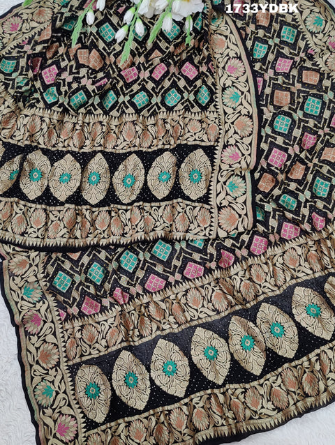 KcPc Latest Pure Khaddi Georgette Meenakari Neemzari Bandhej Dupatta  Wine