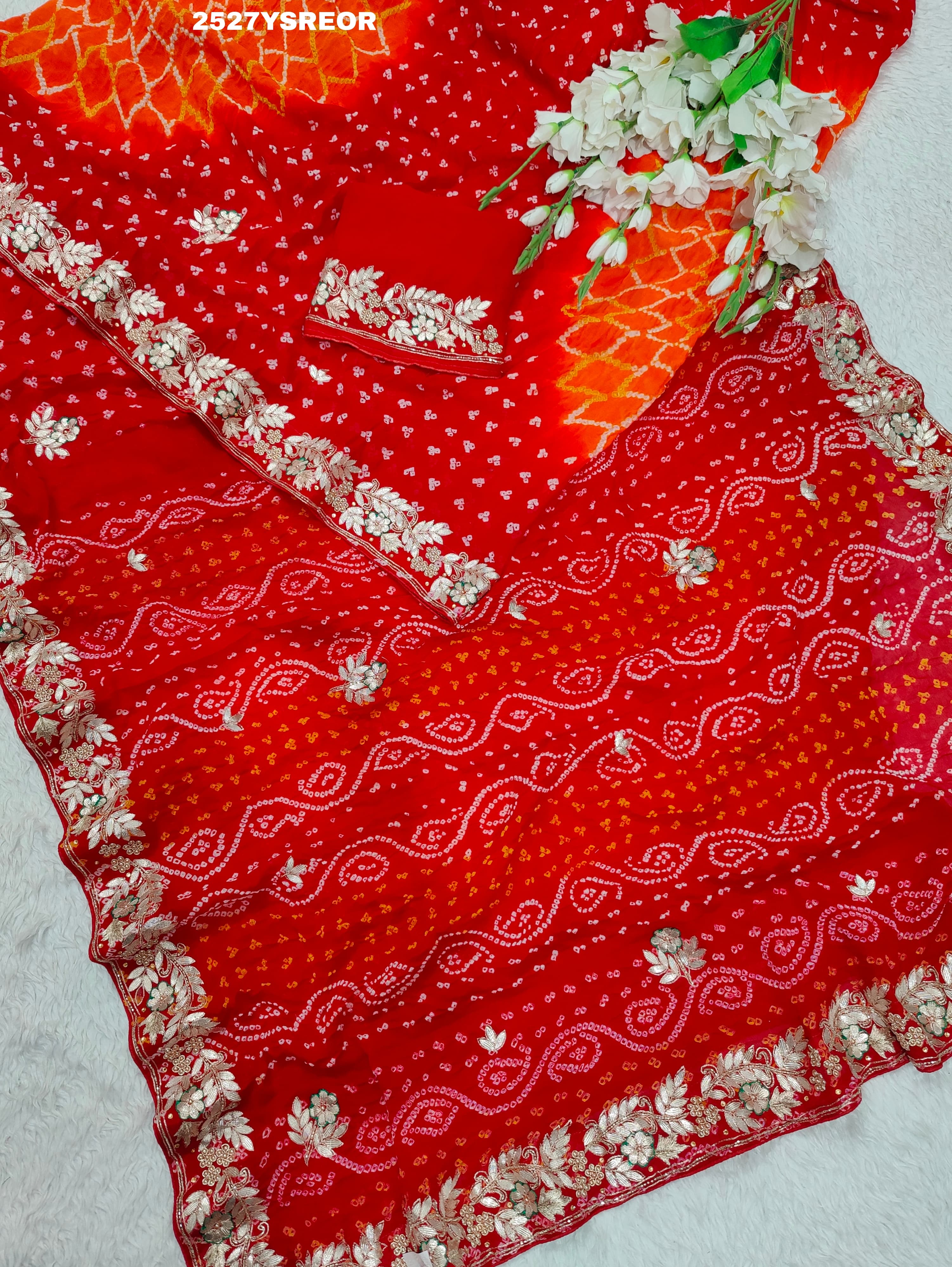 By Bandhani Saree With Festive Wear