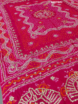 KcPc New Latest Designer Gaji Silk Bandhani Ghatchola Gotapatti Work DupattaSATISH