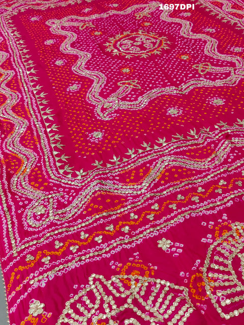 KcPc New Latest Designer Gaji Silk Bandhani Ghatchola Gotapatti Work Dupatta