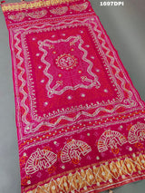 KcPc New Latest Designer Gaji Silk Bandhani Ghatchola Gotapatti Work DupattaSATISH