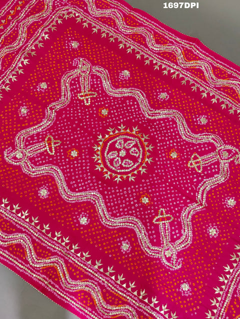 KcPc New Latest Designer Gaji Silk Bandhani Ghatchola Gotapatti Work Dupatta