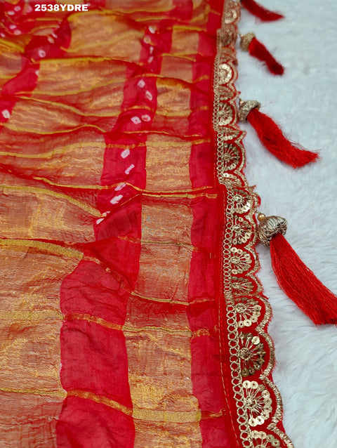 KcPc New Latest Art Silk Bandhani Style With Tari Border Work DupattaKcPc